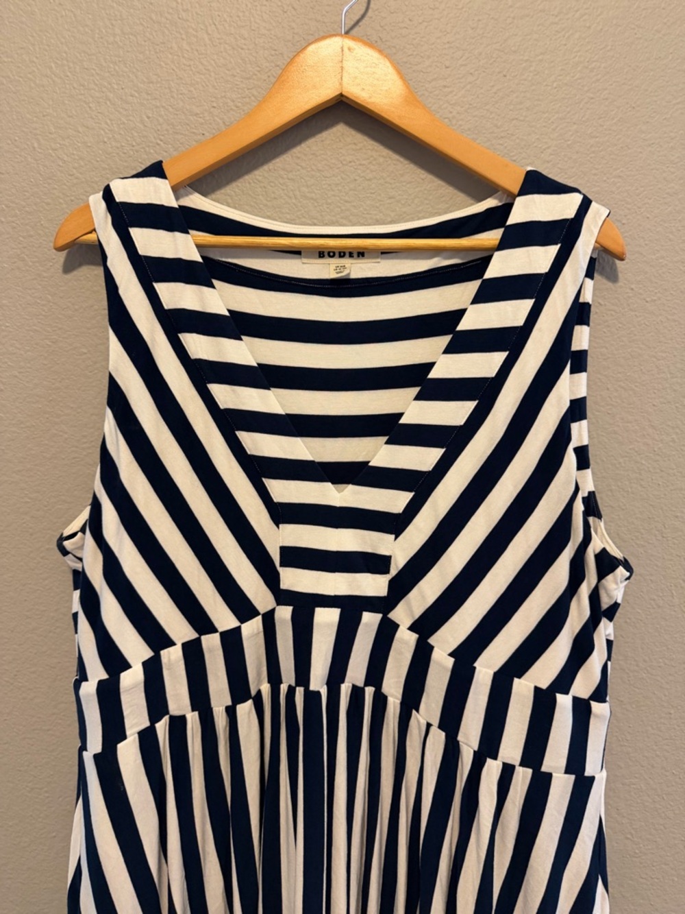 Boden Olympia Jersey Maxi Dress Navy White 16-18R - Picture 8 of 10